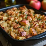 Apple and Cheddar Breakfast Strata Freshly Baked Slice