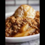Warm Baked Apple Crumble with Ice Cream