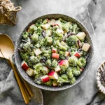 Broccoli and Apple Salad in a Bowl